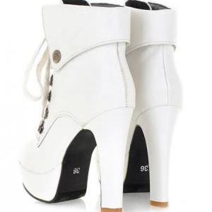 white long platform boots